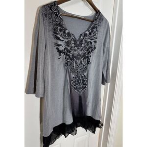 Unity World Wear Chiffon Hem Damask Witchy Whimsigoth L Burnout‎ Fairy Grunge